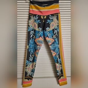 Free People ONZIE yoga stmnt leggings, high rise fit, pretty print 24" Inseam